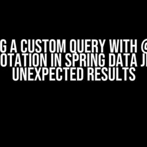 Running a Custom Query with @Query Annotation in Spring Data JDBC: Unexpected Results