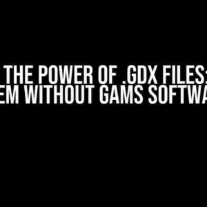 Unleash the Power of .gdx Files: Reading them Without GAMS Software